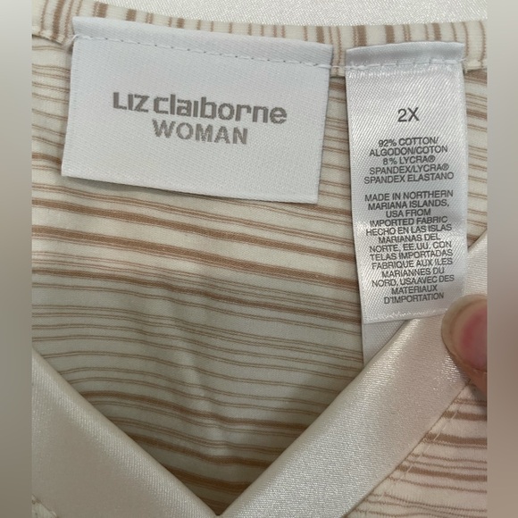 Vintage Liz Claiborne Striped Shirt 2X - Picture 2 of 9